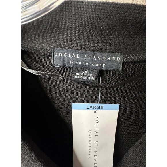 Social Standard By Sanctuary Womens Black Cardigan Sweater Large Button Up - Picture 4 of 7